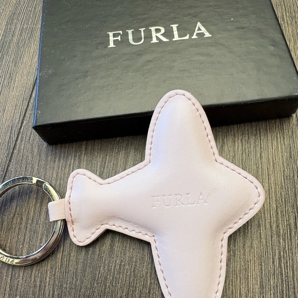 FURLA Airplane Keychain Handbag Charm New